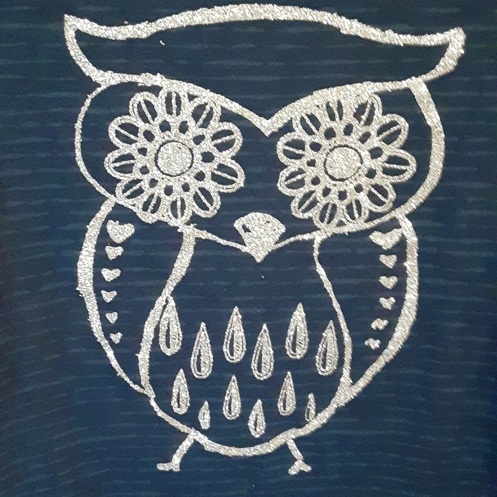 Girls Navy Blue Owl Tee
